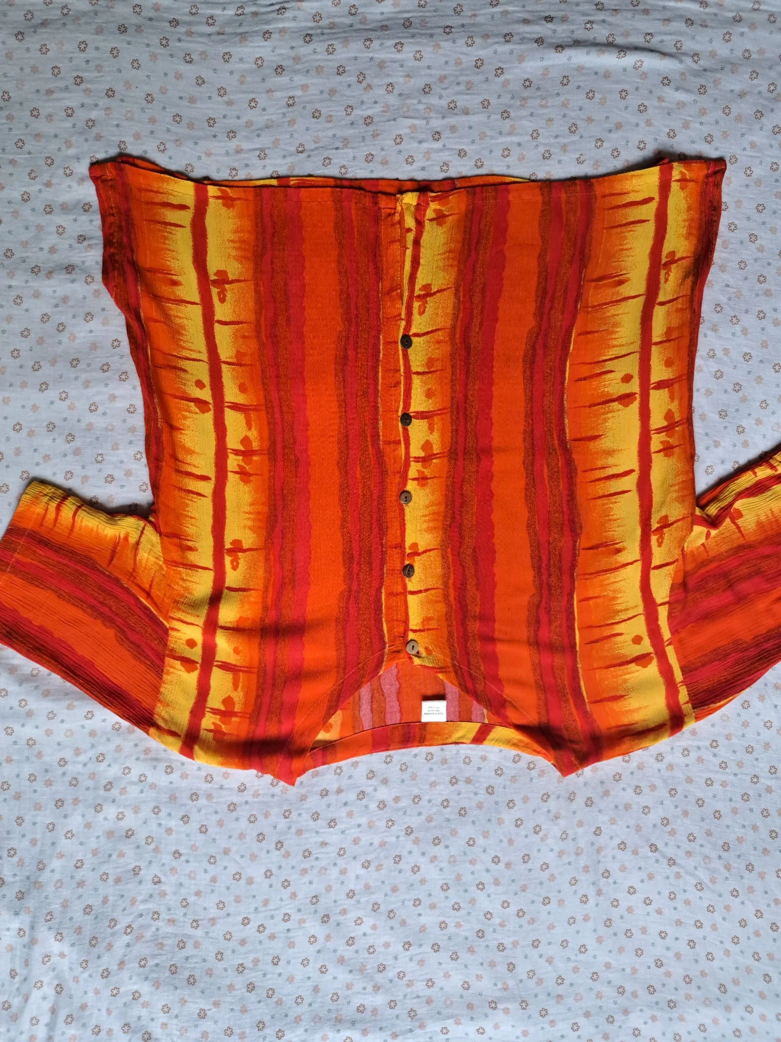 Chemisier Y2K orange rayé - Taille M/L/XL - Très bon état